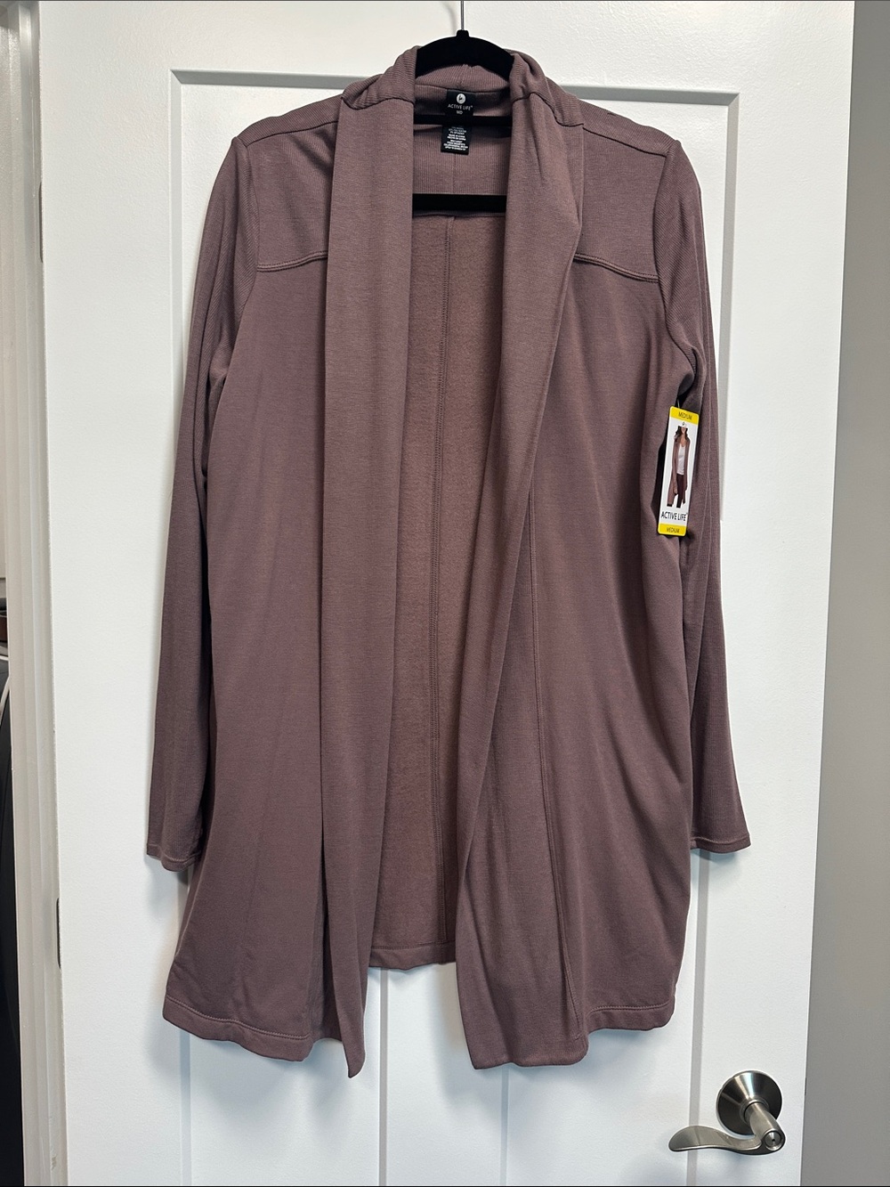 Cozy Open-Front Women's Cardigan Jacket - Mauve